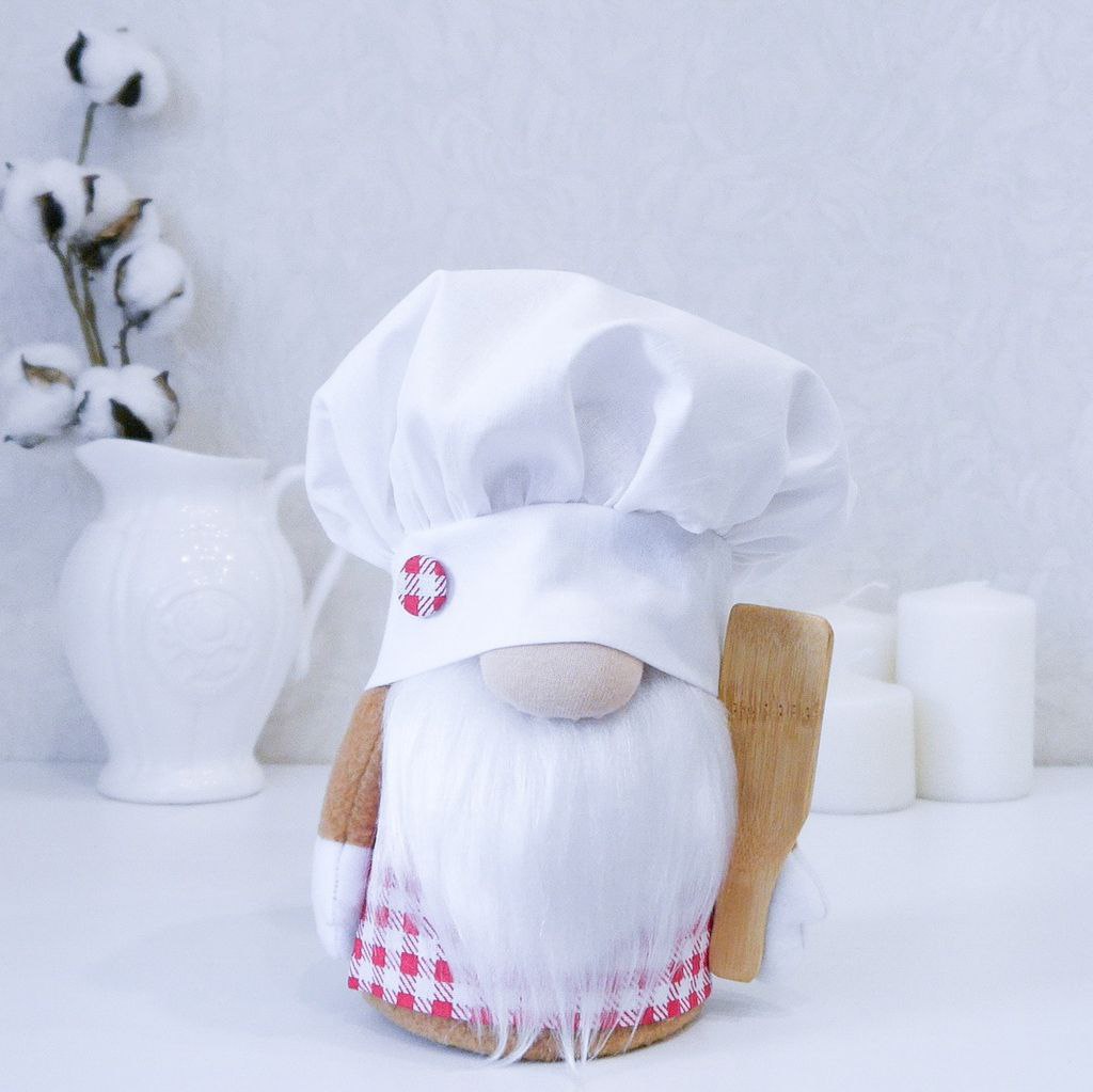 Chef gnome diy kit. Cute cook gnome for kitchen tiered tray