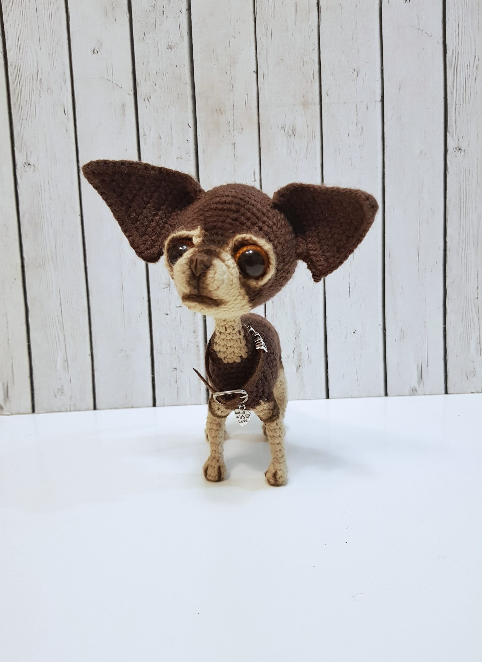 Chihuahua Realistic Toy Cute Puppie Brown Collectible Poseable Faux Fur  Taxdermy Soft Sculpture Mini Dog Decor Home Gift 