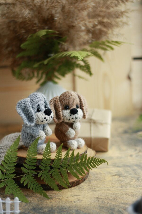 knitted puppy pattern. Knitting dog. Amigurumi tutorial PDF. DIY. DailyDoll Shop