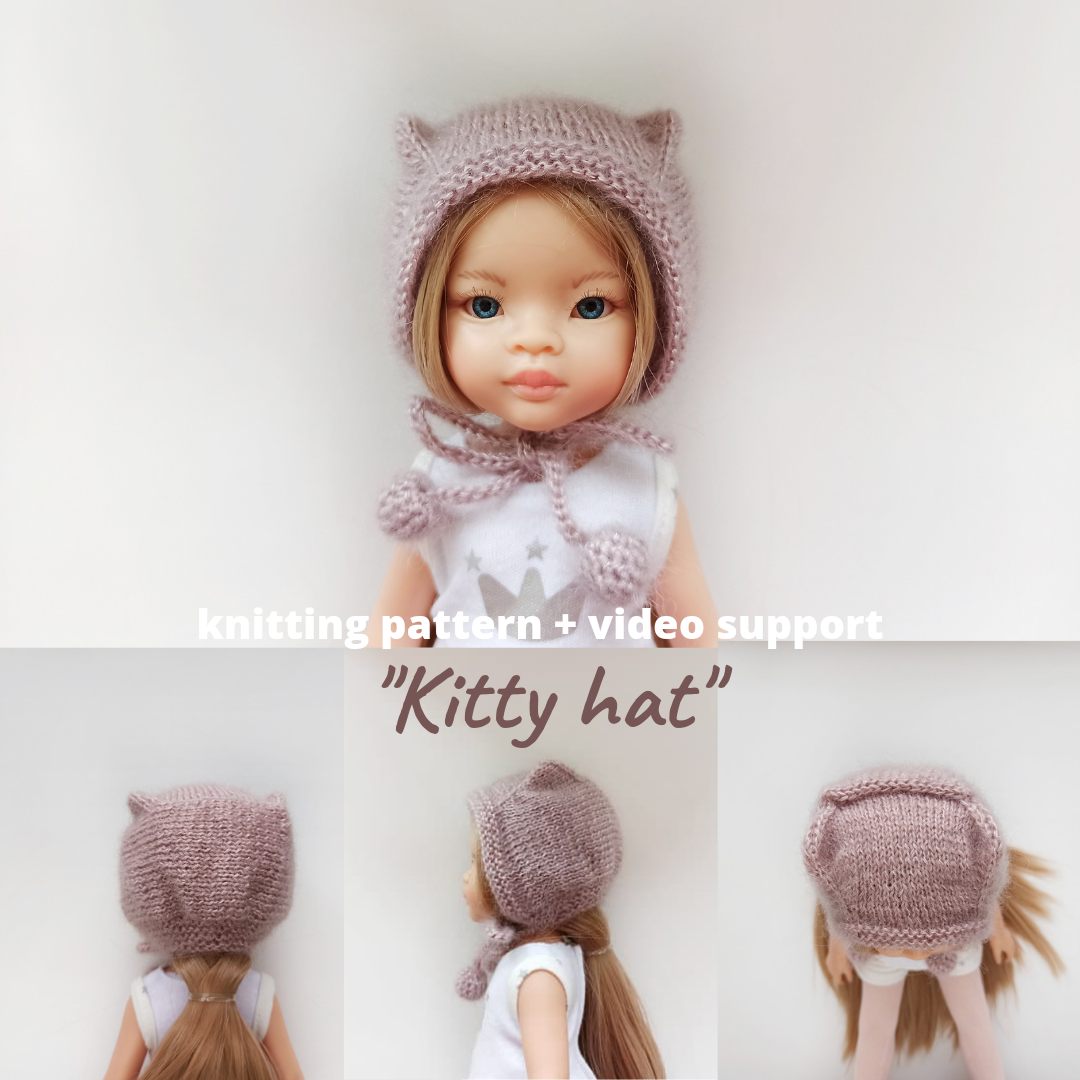 De ninguna manera tumor textura Kitty hat KNITTING PATTERN for Paola Reina doll, Cat helmet for Ruby Red  Siblies - DailyDoll Shop