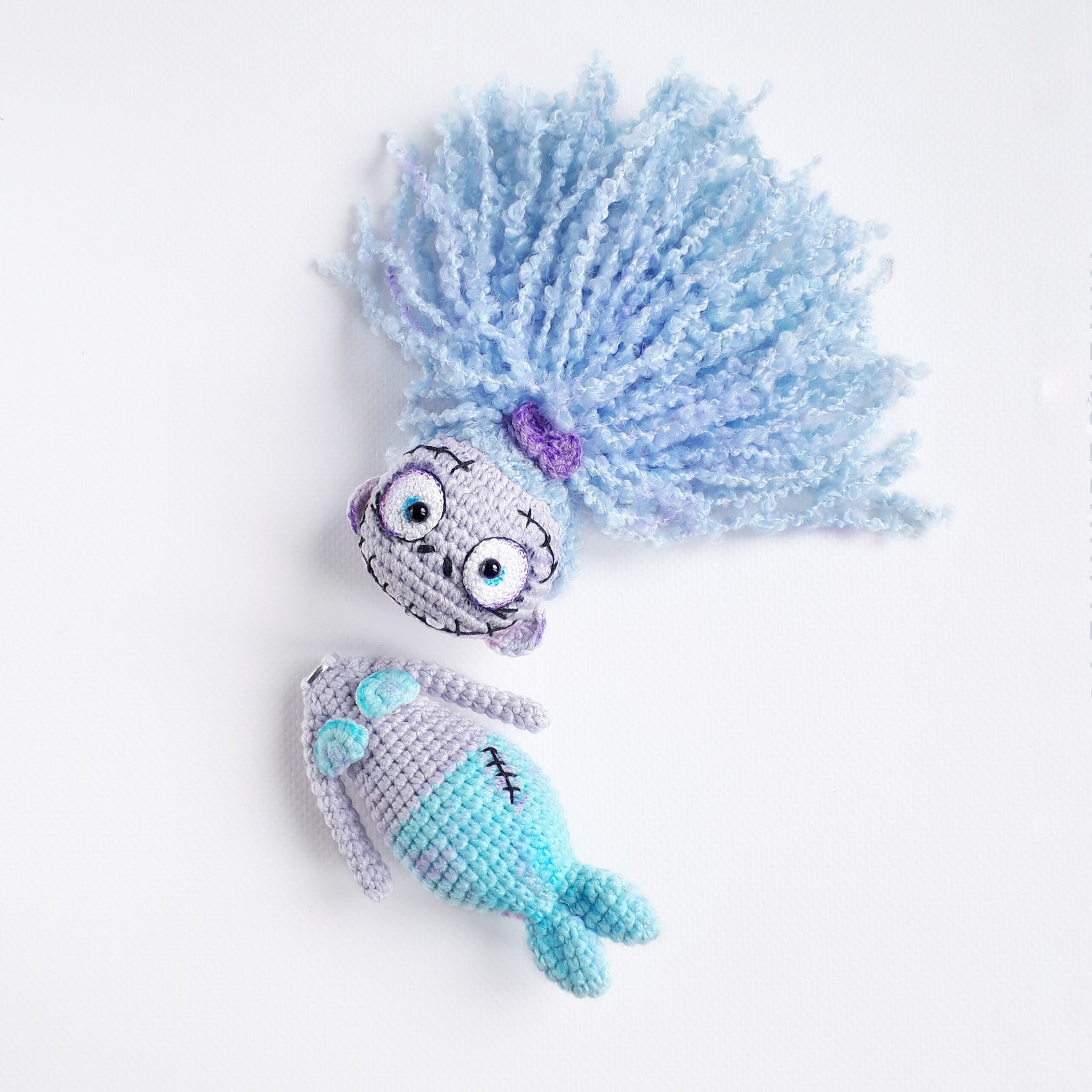 Zombie MERMAID Crochet pattern amigurumi toy momzombiedoll 7 zombie mermaid