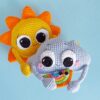 Сrochet pattern amigurumi sun. Nice family. Dad is a toy sun, mom is a cloud and baby is a rainbow. Decor for your home.