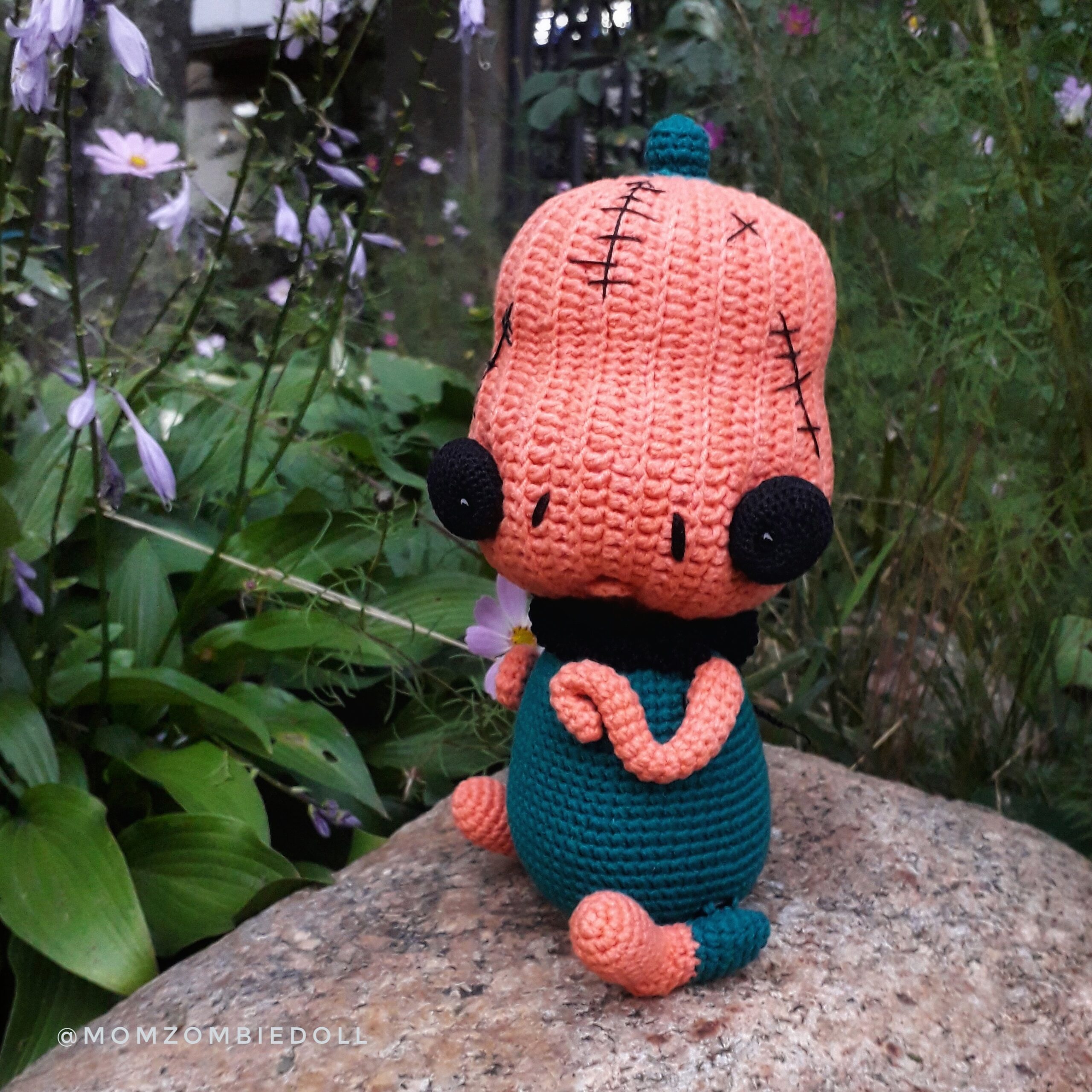 Mr. Pumpkin Crochet pattern amigurumi zombie toy momzombiedoll 1 pumpkin