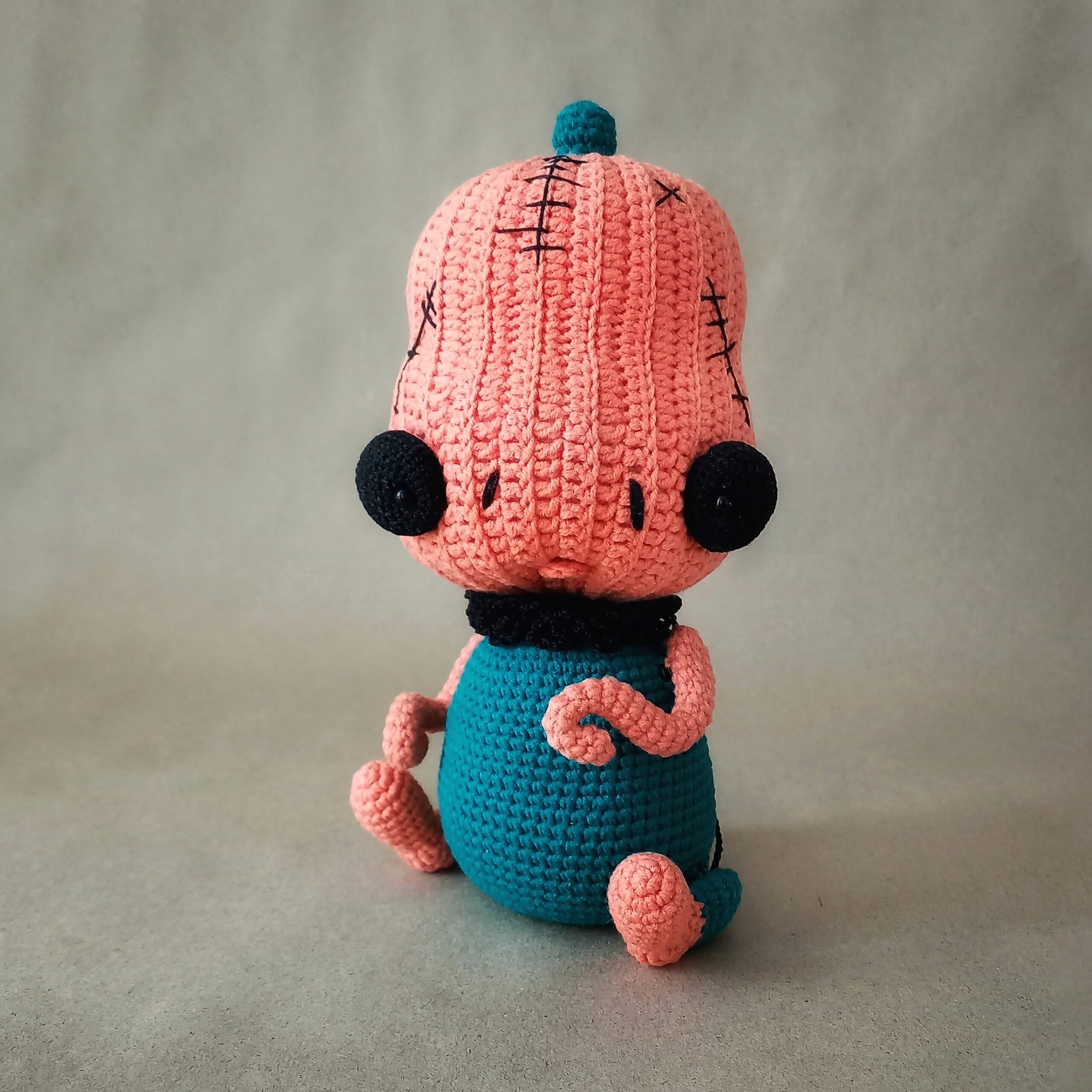 Mr. Pumpkin Crochet pattern amigurumi zombie toy momzombiedoll 4 pumpkin