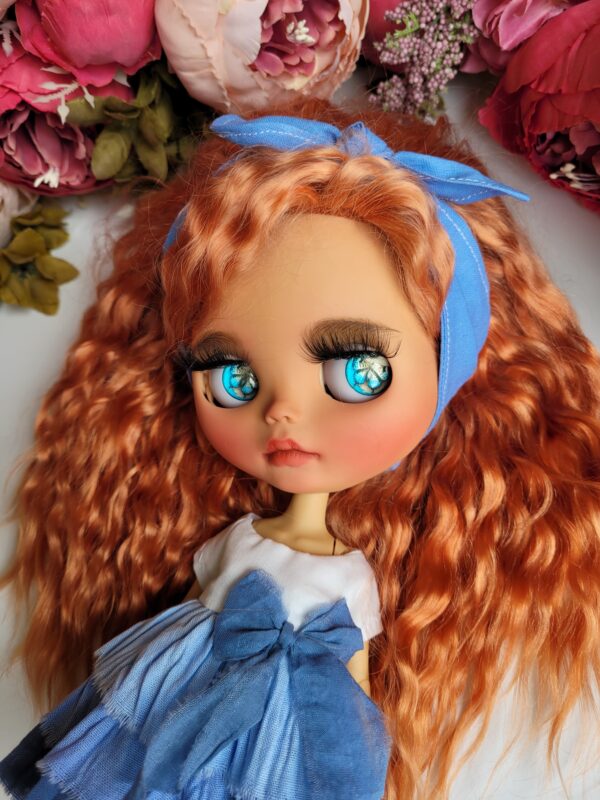 Blythe doll with eyes butterfly, Alpaca hair