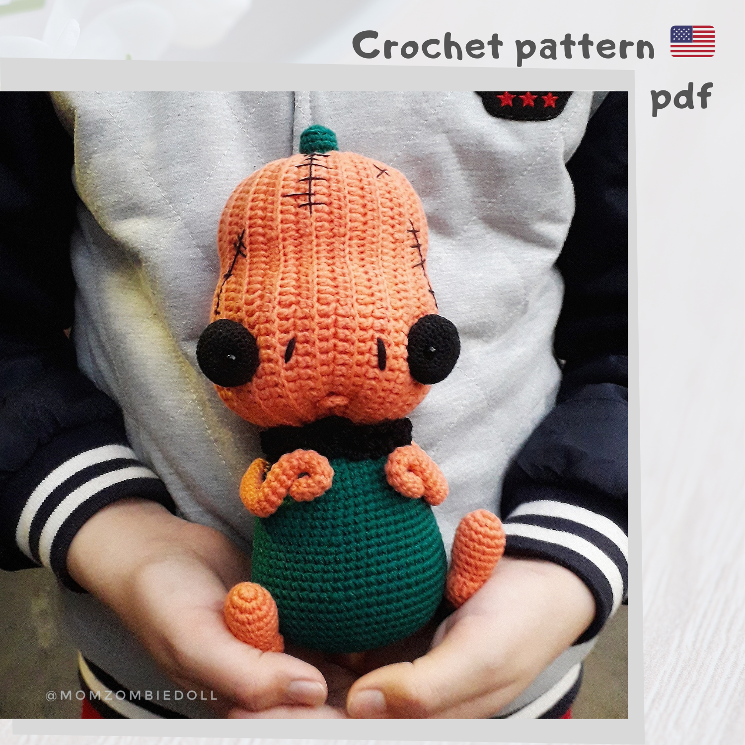 Mr. PUMPKIN zombie crochet pattern pumpkin