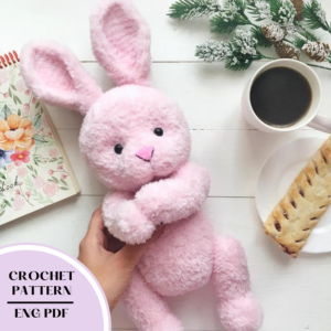 Crochet teddy bunny pattern toy. Amigurumi bunny animal pattern PDF