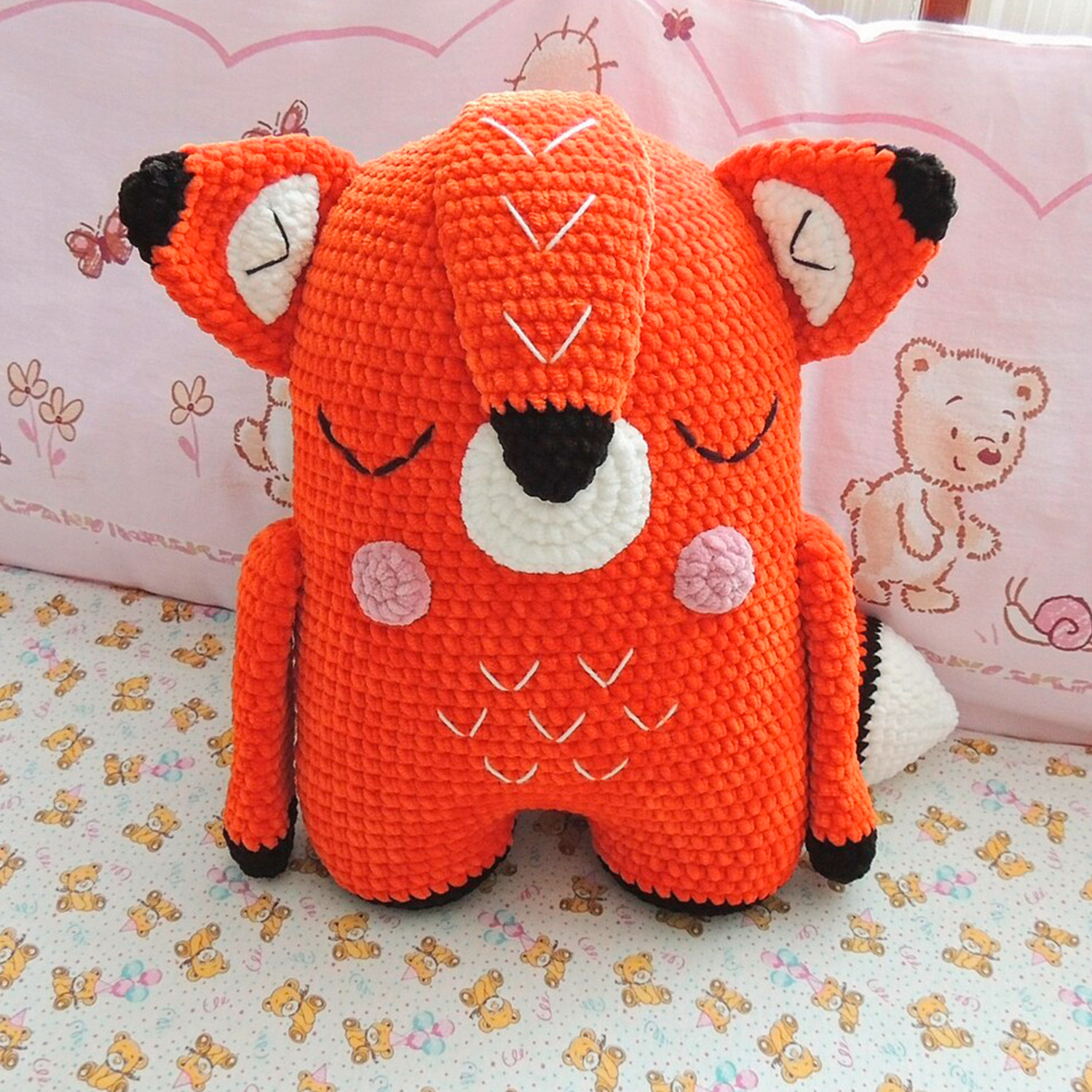 Kids Travel Pillow/ Travel Pillow/ Crochet Travel Pillow Pattern/ Neck Support  Pillow/ Crochet Fox Pillow/ Fox Travel Pillow/ Amigurumi 