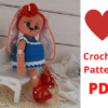 Crochet PATTERN bunny girl in clothes in English