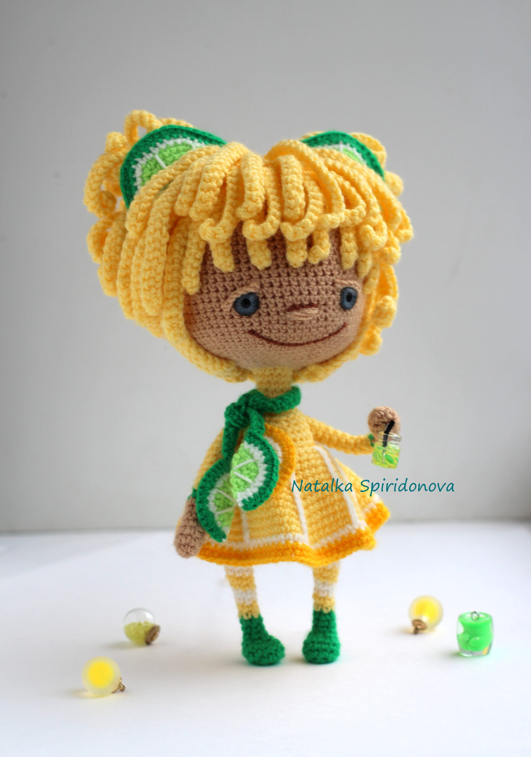 Crochet pattern Lemon doll, amigurumi, pdf, photo tutorial