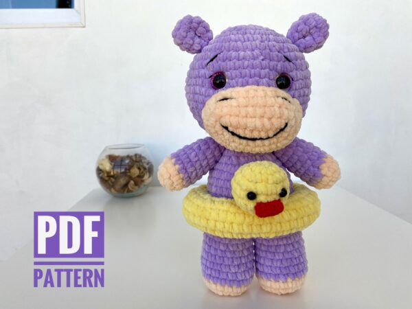 hippo crochet pattern amigurumi Fionadolls