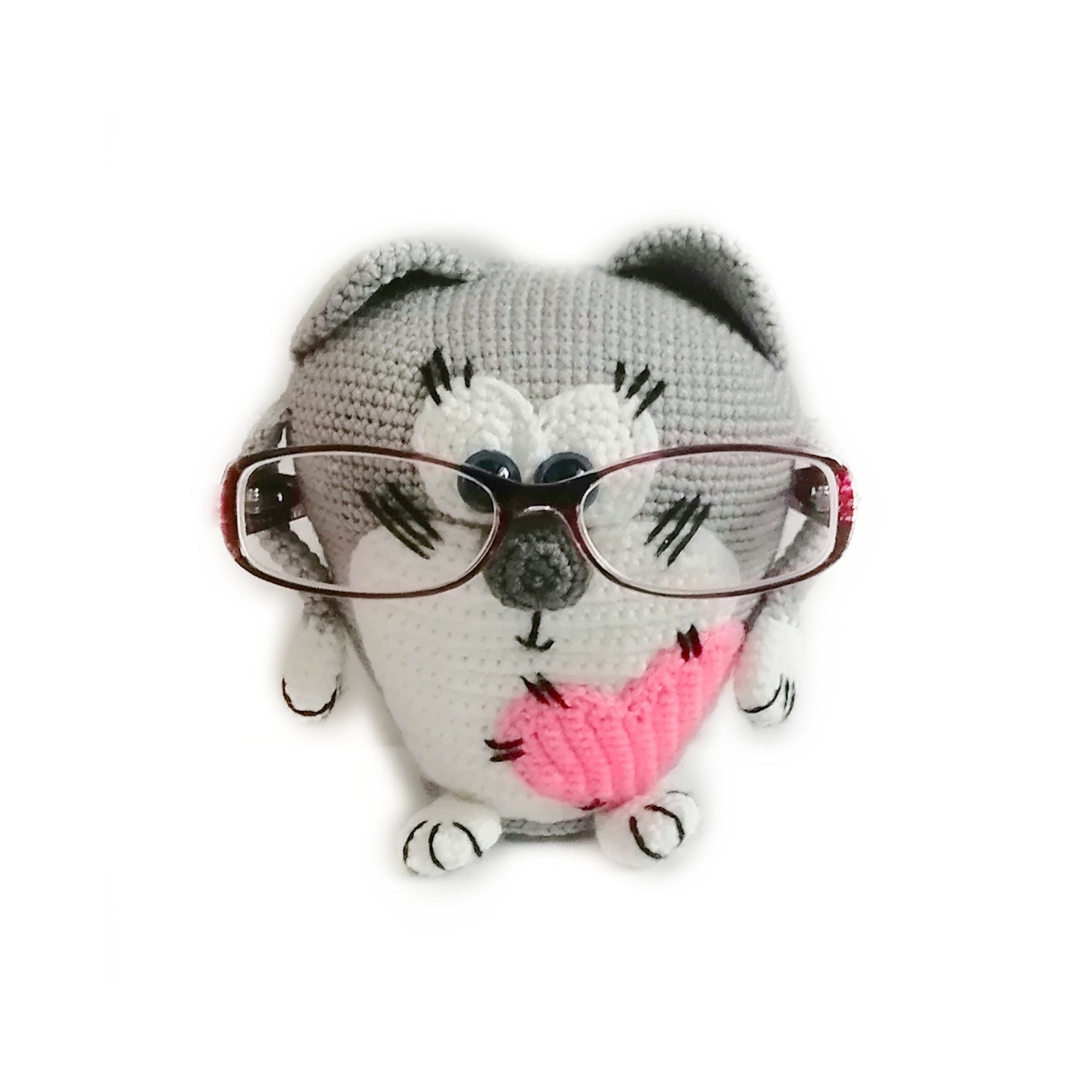 Glasses holder cat crochet pattern PDF in English