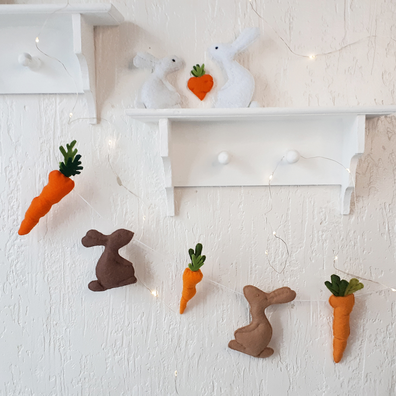 Rabbit Felt Toys Pattern Easter Garland Stuffed Animal