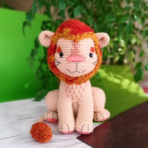 Crochet lion pattern, amigurumi toy animal by CrochetToysForKids