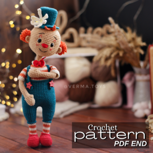 Crochet pattern cute clown verma toys1