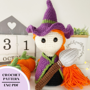 Amigurumi Witch Doll pattern. Amigurumi Witch Pattern PDF File.