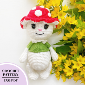 Crochet mushroom toy pattern. Amigurumi mushroom pattern PDF