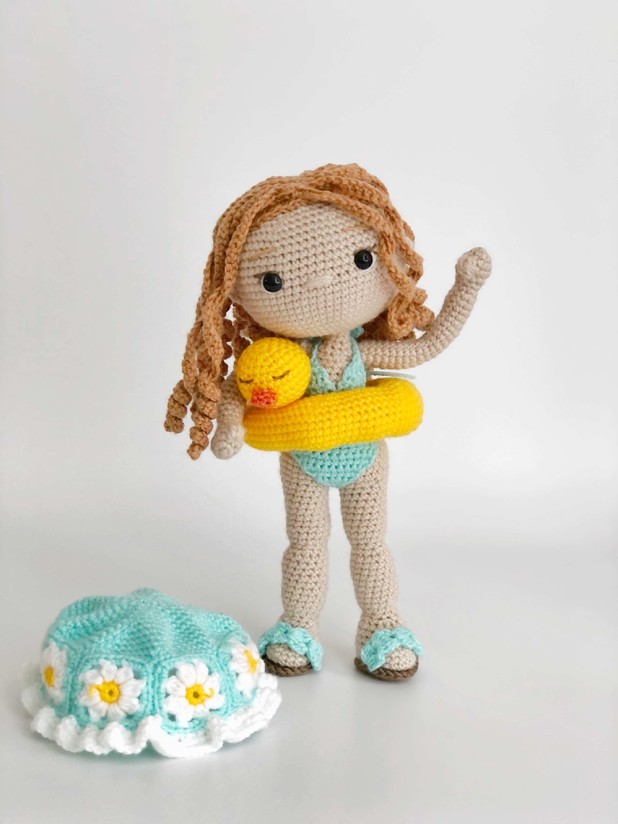 Crochet doll pattern with clothes Nicole in Sea of Joy outfit 7 5 59