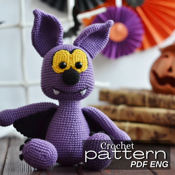 Crochet pattern vampire bat halloween verma toys patterns