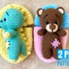 dino and bear in egg crochet pattern Fionadolls