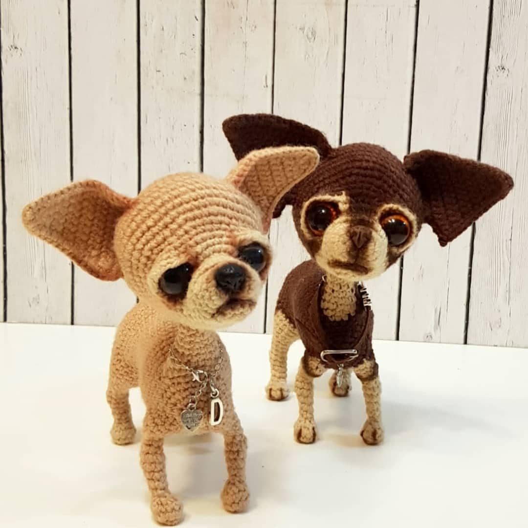 Chihuahua toy. Handmade collectible realistic dog toy.