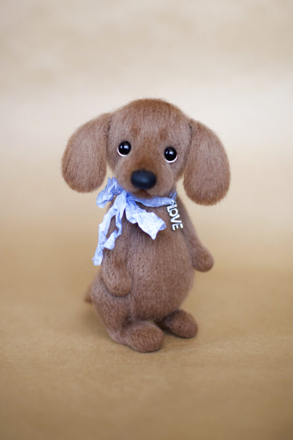 Dachshund toy dog knitted