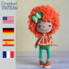 Crochet pattern orange doll, amigurumi, pdf, photo tutorial