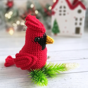 Crochet bird pattern red cardinal