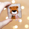 Tiger 2022 symbol, Crochet tiger magnet