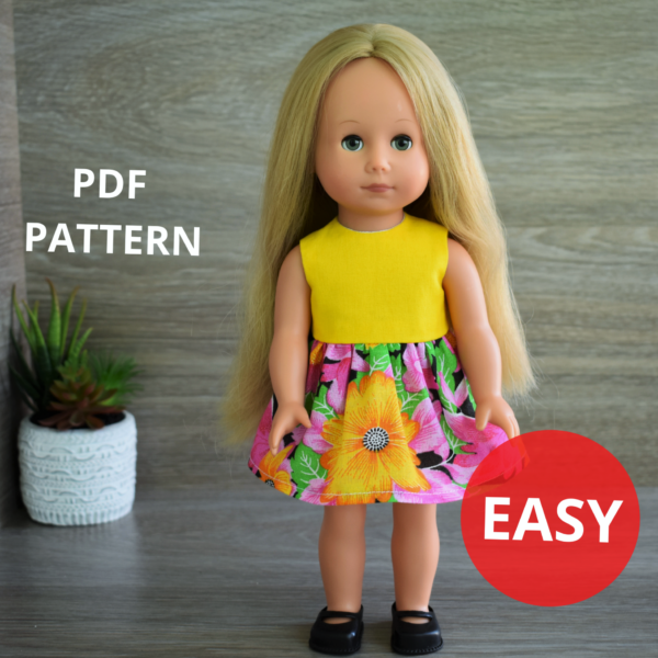 PDF PATTERN American girl doll dress, 18 inch doll clothes, 18