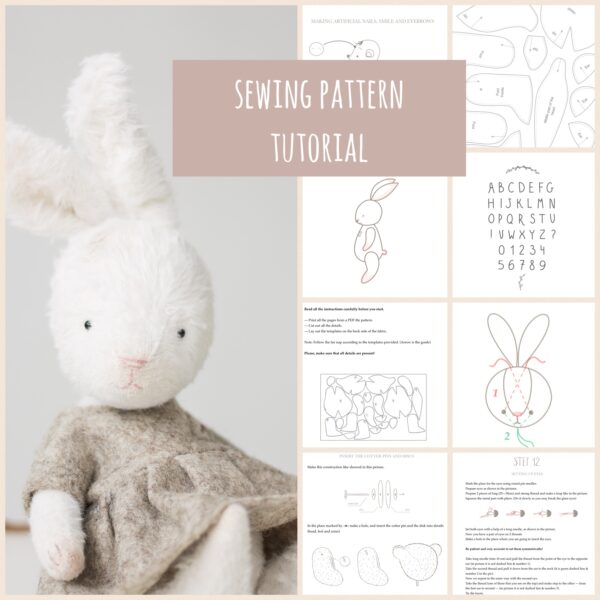 PDF 3 Stuffed Animal Sewing Patterns and Tutorials Sitting Baby Bunny,  Mouse, Elephant Soft Toy & Accessories, DIY Plush, Digital Download 