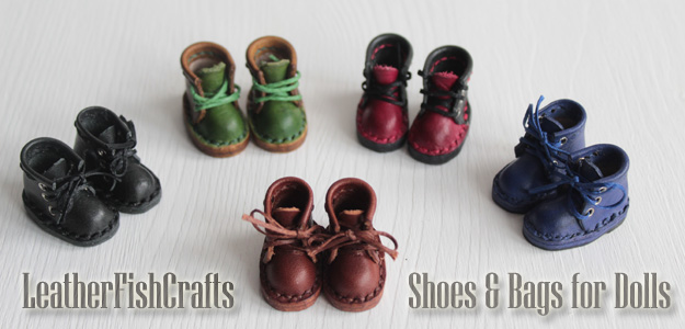 LeatherFishCraft / Hand made leather boots and bags for dolls