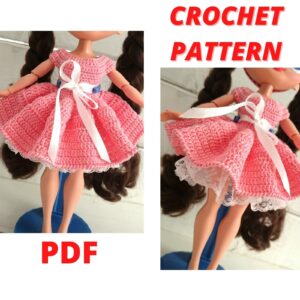 PATRÓN DE CROCHET vestido para muñeca lo