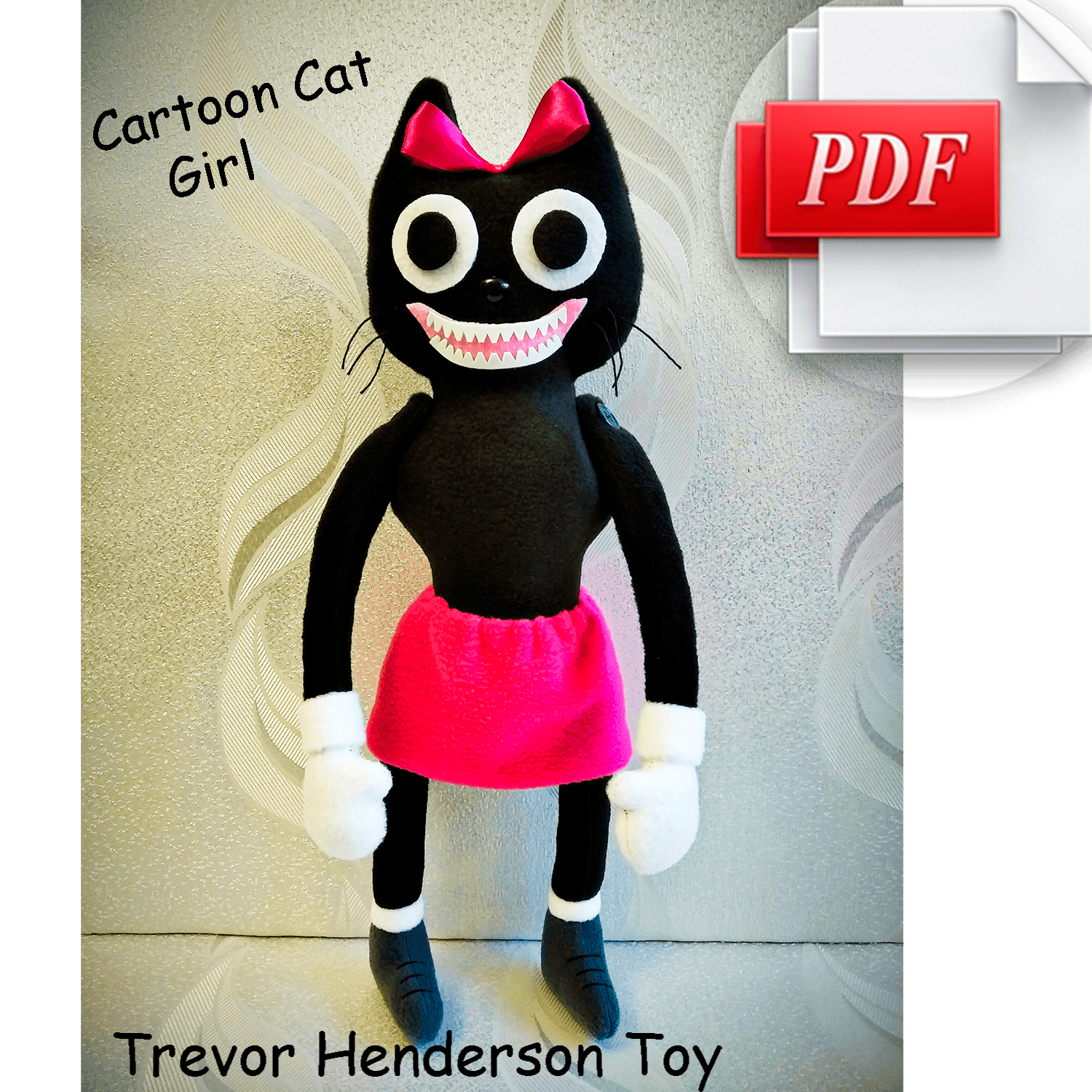 trevor henderson cartoon cat plush