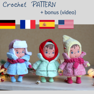 Crochet pattern amigurumi Winter babies, pdf, video lessons
