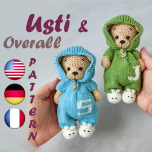 Crochet Jumpsuit (ONLY) for Usti the Teddy Bear (pattern) - DailyDoll Shop