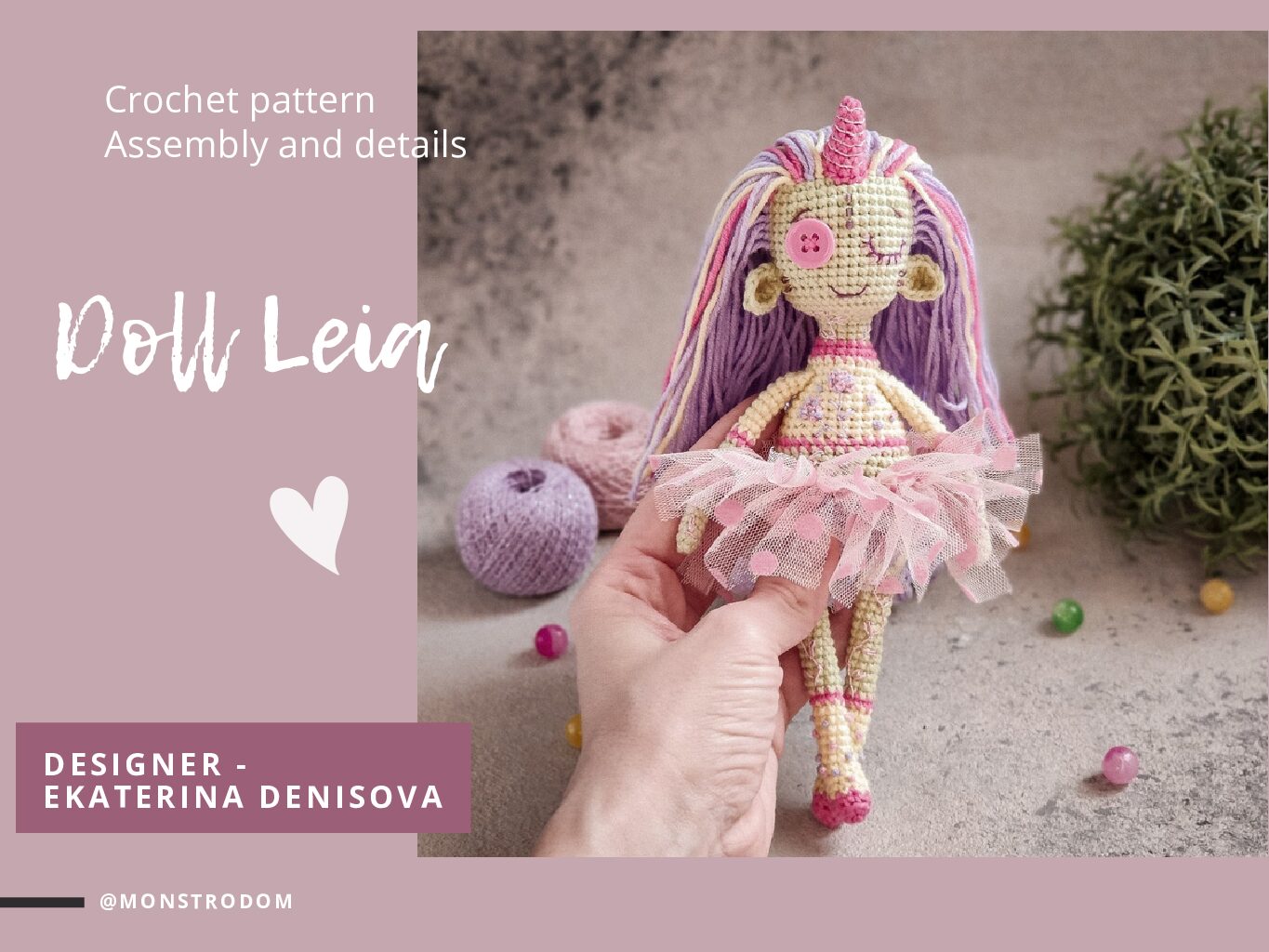 CROCHET fairy Doll PATTERN / Amigurumi little creepy Doll 1 Crochet pattern DOLL LEIA pdf