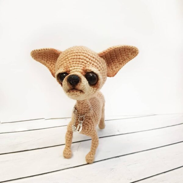 Realistic Chihuahua dog toy crochet 10 inches hign/