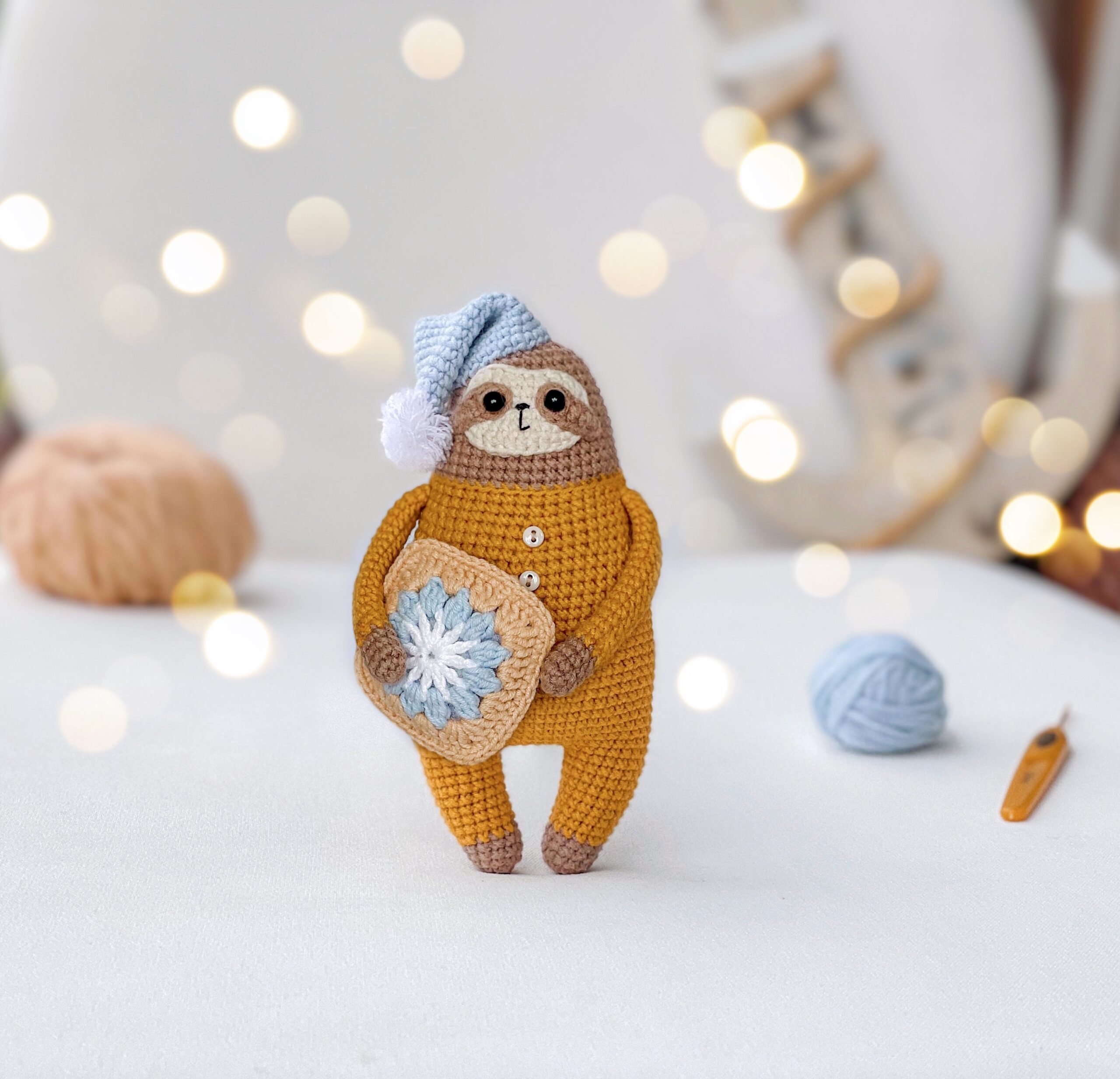 Amigurumi cute sloth pattern, crochet funny toy pattern 2 Amigurumi sloth pattern