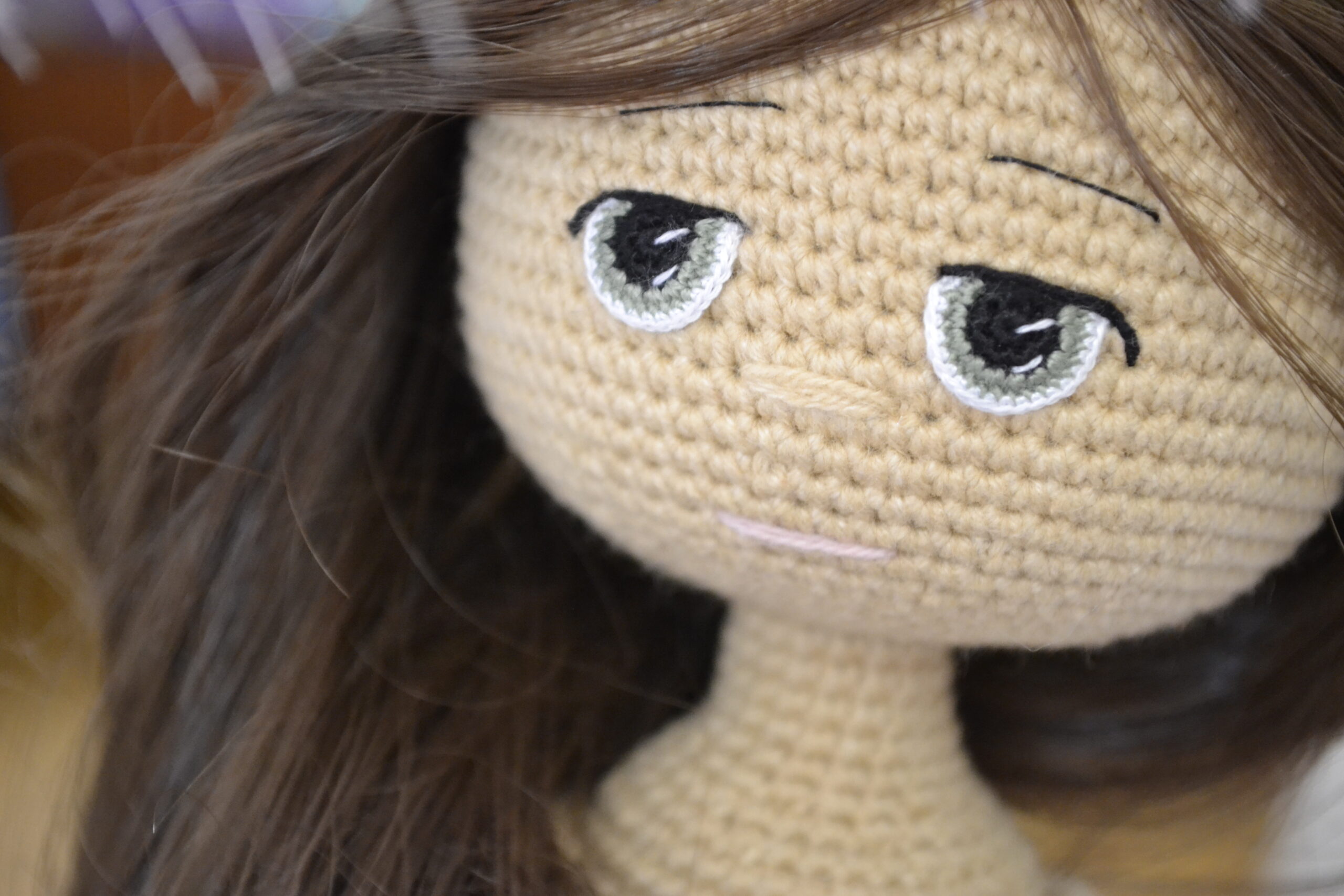 How To Crochet Doll: Unique Embroider Eyes For Doll, Amigurumi Tutorial,  Free Crochet Pattern 