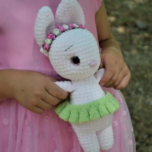 Crochet pink bunny