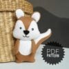 Woodland felt animal pattern pdf, squirrel sewing, felt toy DIY