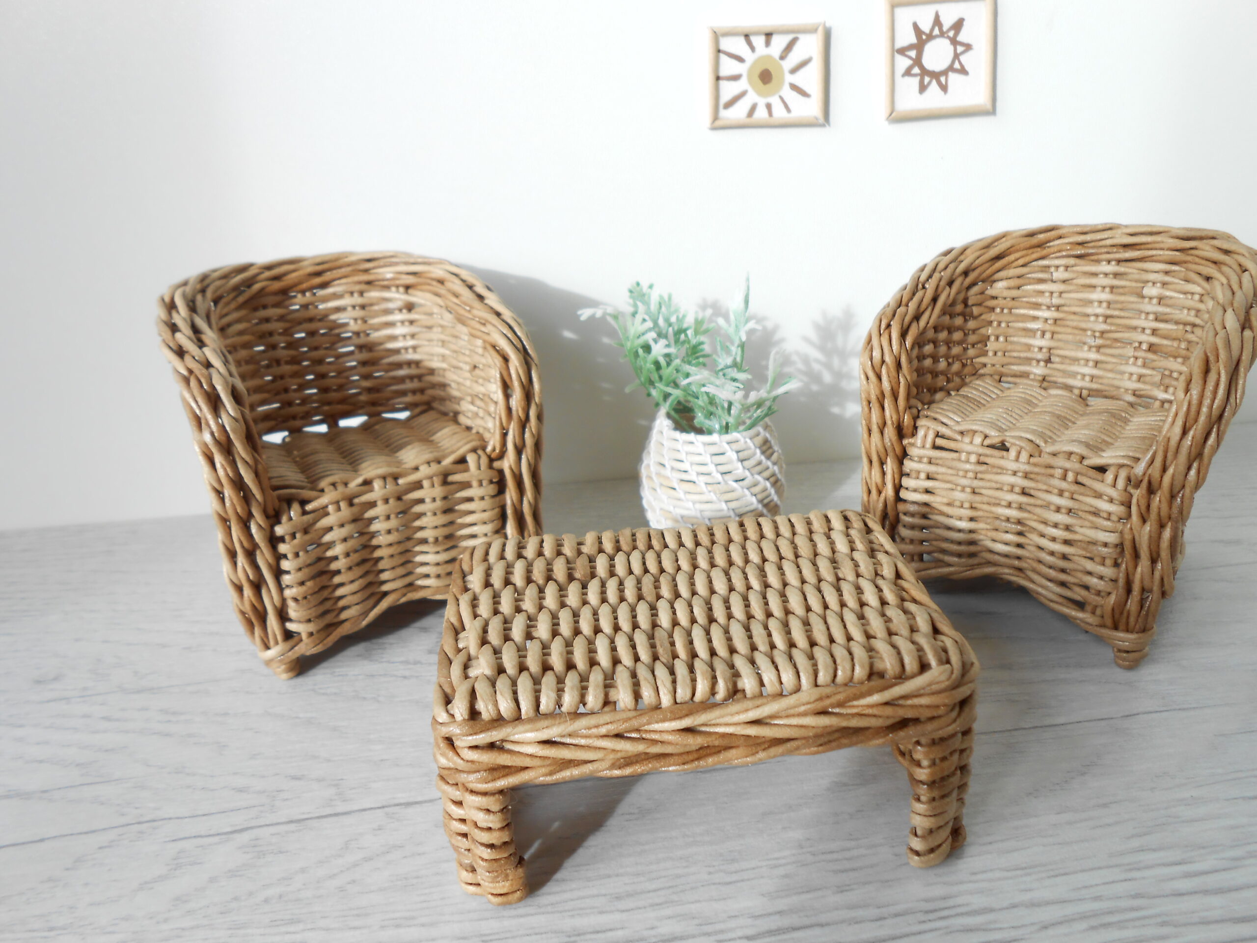 miniature wicker furniture kits