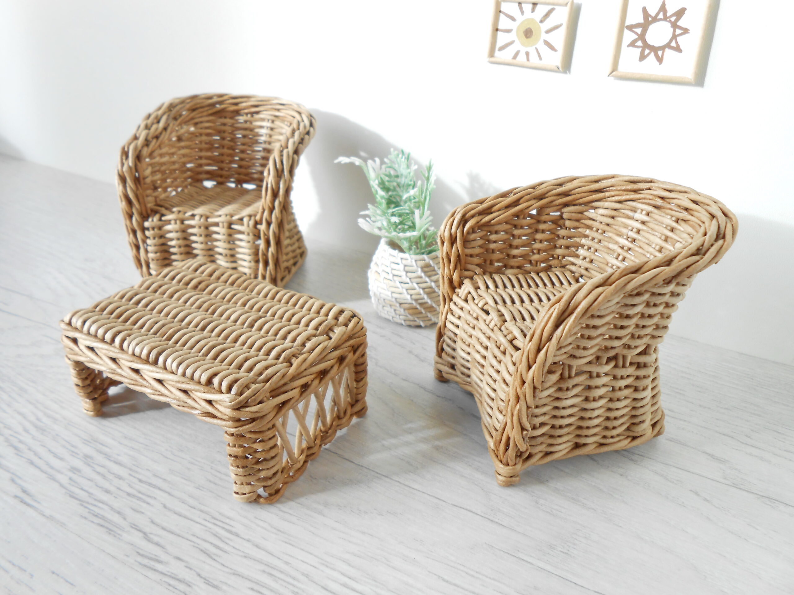 miniature wicker furniture kits