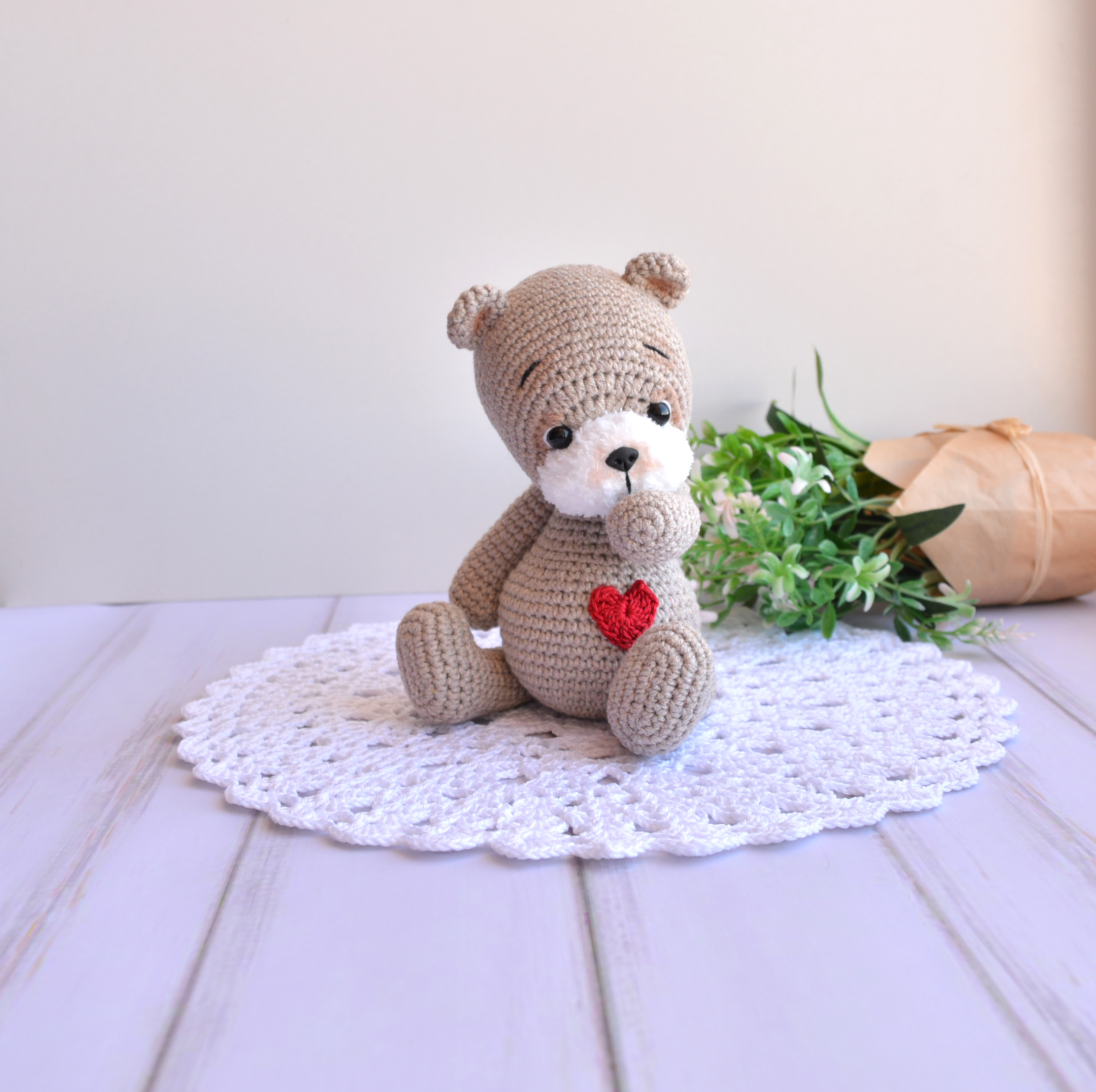 Crochet soft bear, Handmade bear 4 bear