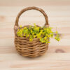 Wicker basket with handle for flowers