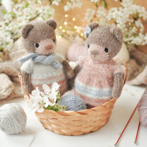 2 Little bear knitting pattern, knitted animal pattern