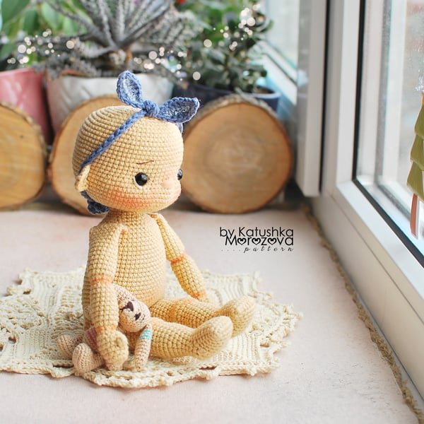 PDF Pattern Crochet Stuffed Dolls Toys Set 4 (Instant Download) 