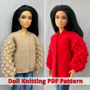 Oversized cardigan for Barbie.