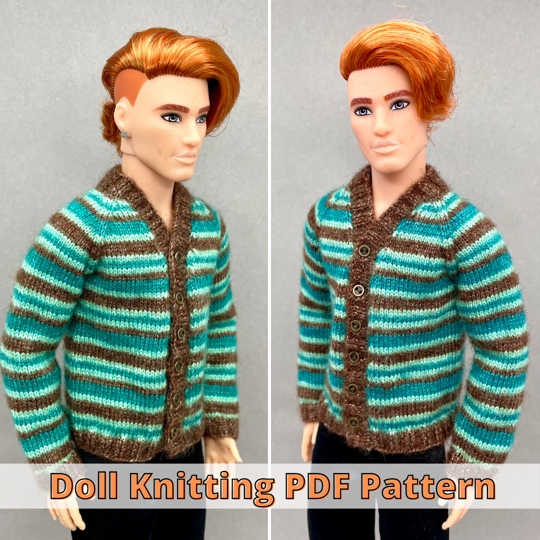CROCHET PATTERN, Ken Doll Cardigan Pattern, Crochet Cardigan